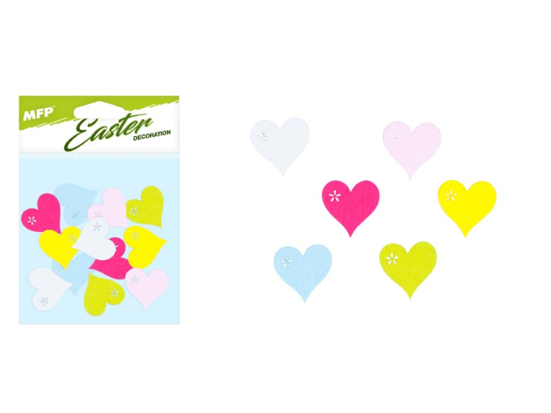 Kancelárske potreby - dekorácia srdce 2,5cm 12ks farebný mix 2221753