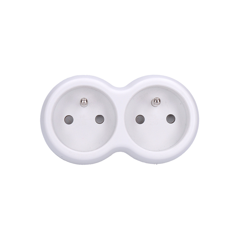 Elektro a osvetlenie - Solight rozbočovač, 2x 10A, biely-sivý