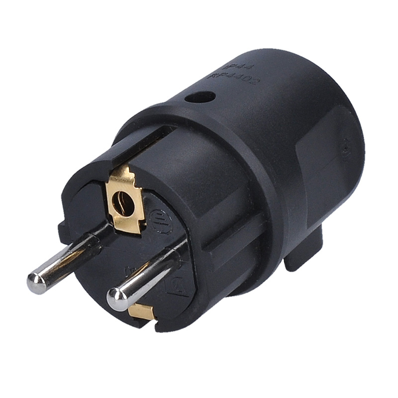 Elektro a osvetlenie - Solight zástrčka do vlhka, uhlová, IP44, čierna