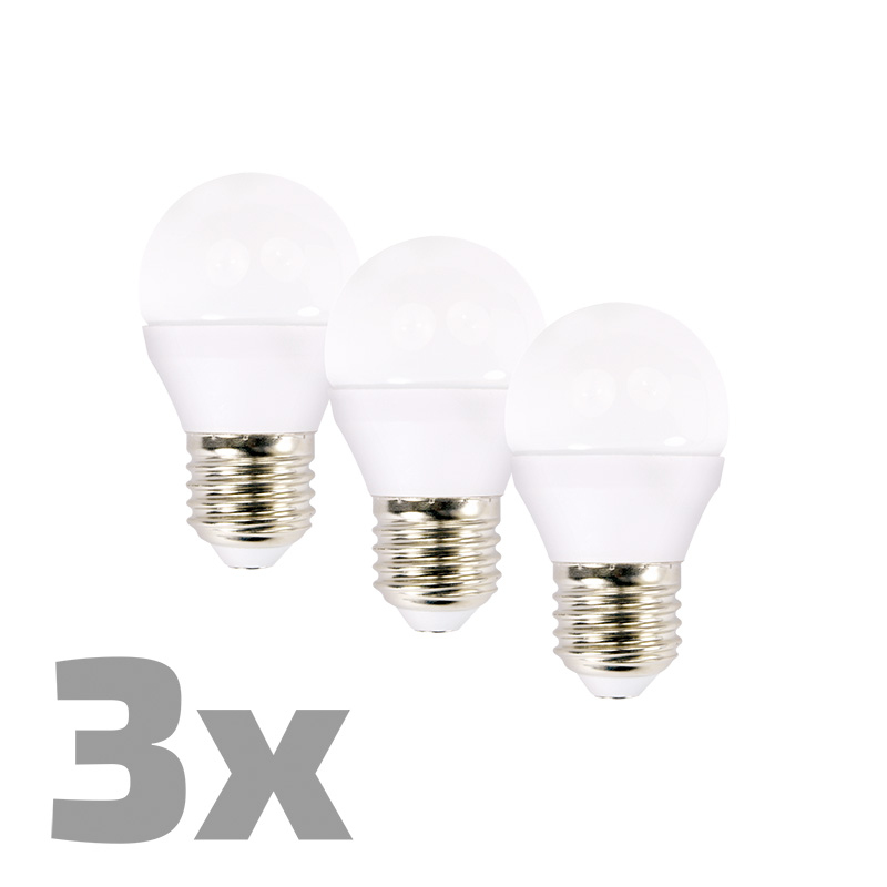 Elektro a osvetlenie - ECOLUX LED žiarovka Ecolux 3-pack, miniglobe, 6W, E27, 3000K, 450lm, 3ks