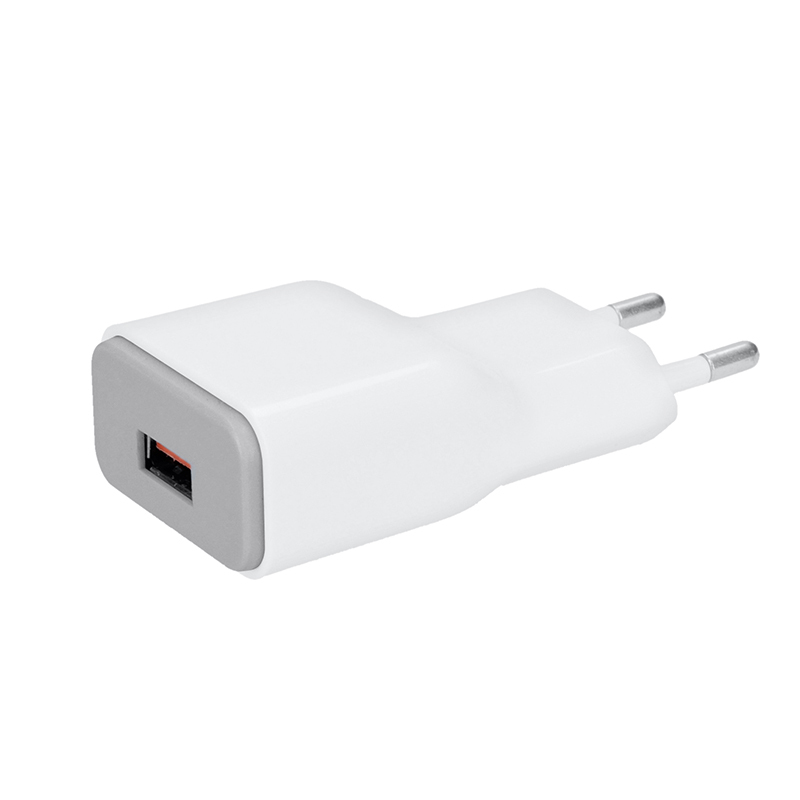 Elektro a osvetlenie - Solight USB nabíjací adaptér, fast charge: 1x USB Qualcomm, 5V2A/9V1.5A/12V1A, AC 230V, bielosivý
