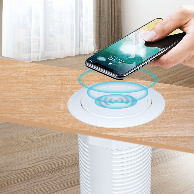 Elektro a osvetlenie - Solight USB A+C 20W PD+ Wireless 15W výsuvná nabíjačka, biela