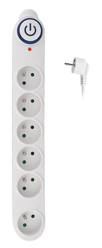Elektro a osvetlenie - Solight prepäťová ochrana, 150J, 6 zásuviek, 1,5m, biela