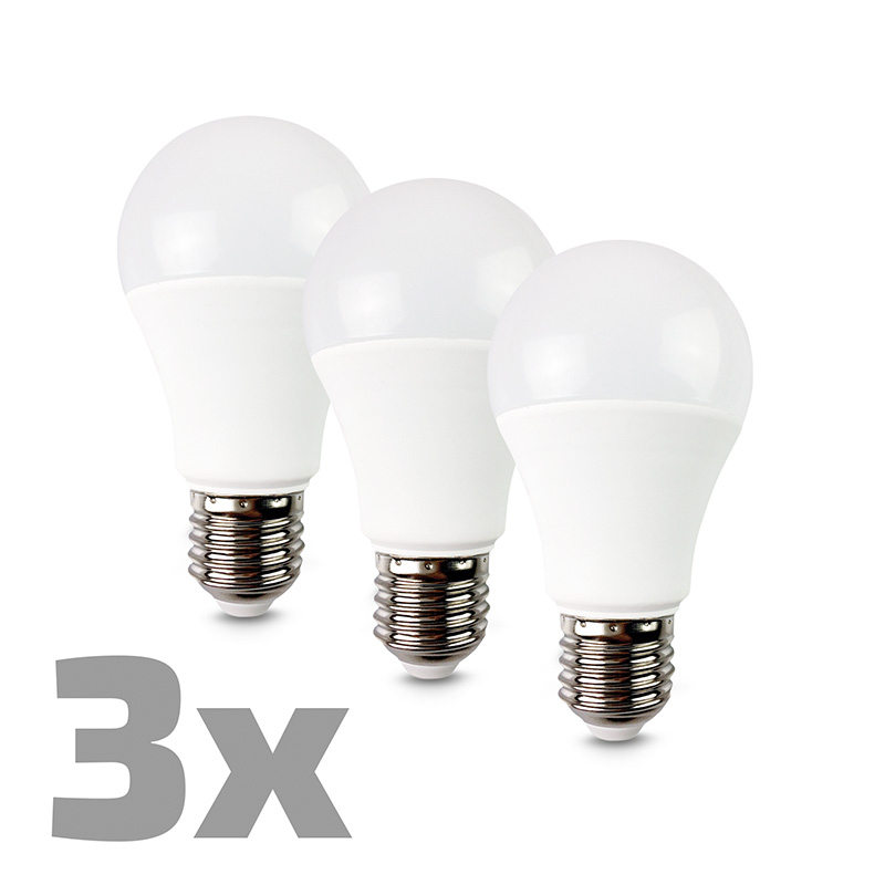 Elektro a osvetlenie - ECOLUX LED žiarovka 3-pack, klasický tvar, 12W, E27, 3000K, 270°, 1080lm, 3ks v baleniu