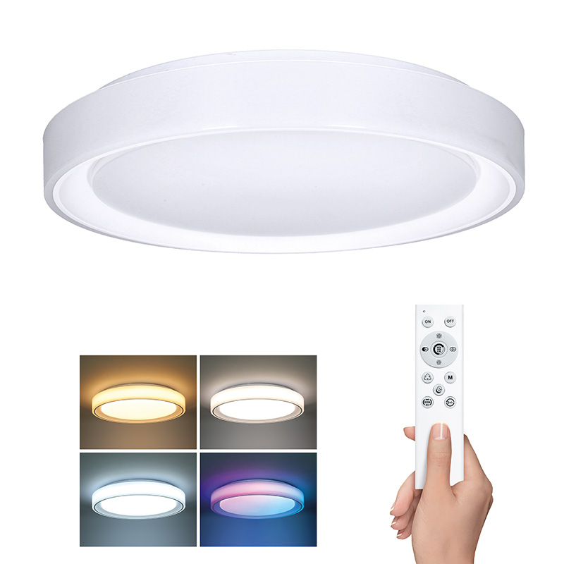Elektro a osvetlenie - Solight LED osvetlenie s diaľkovým ovládačom Floco, 30W + 6W RGB, 2100lm, 40cm, zmena chromatickosti, stmievateľná