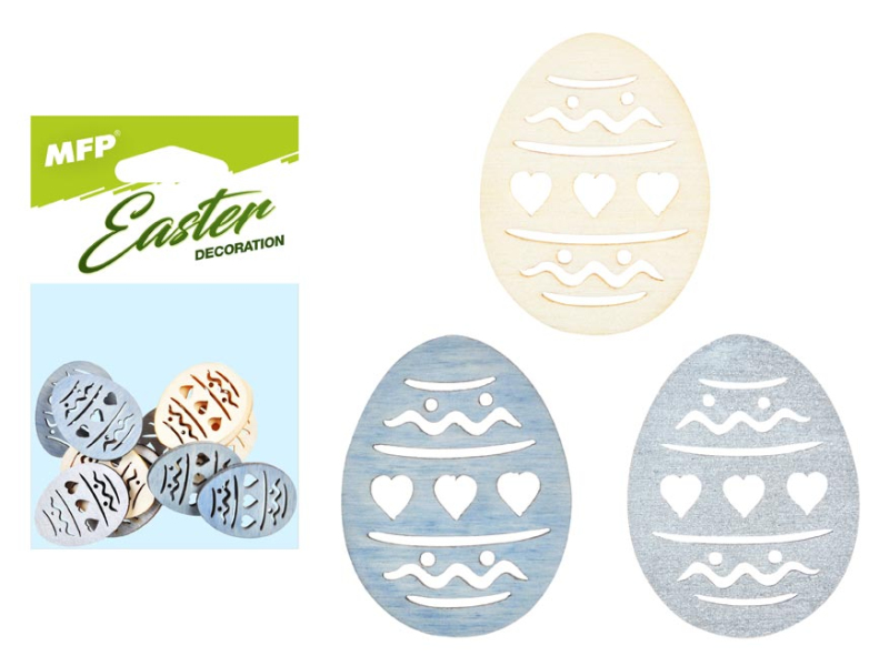 Kancelárske potreby - dekorácia vajce prírodné 12ks 4cm mix 2221452