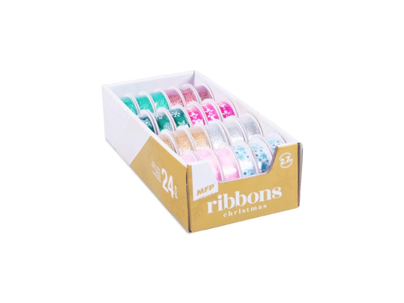 Kancelárske potreby - stuha vianočný 2,7m x 1,5cm box mix 1 8886469