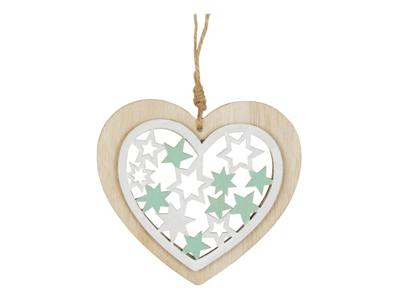 Kancelárske potreby - záves Srdce drevený 11x11cm 8886092