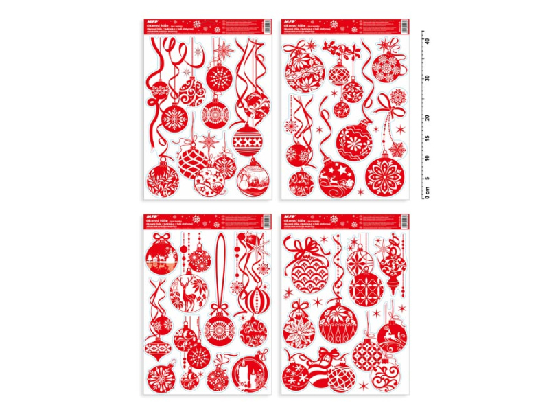 Kancelárske potreby - okenná fólia vianočná gliter VA013 30x42cm 8885733