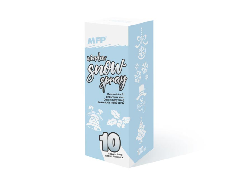 Kancelárske potreby - sprej M sneh na okná dekoračný 100ml so šablónami 8885889