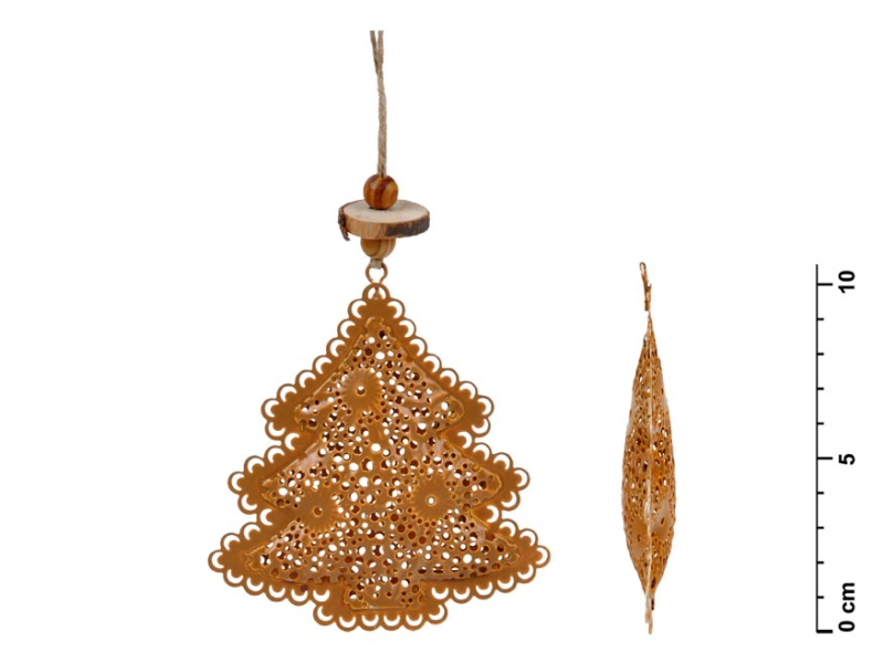 Kancelárske potreby - stromček záves plech hnedá 8,5cm 8885735