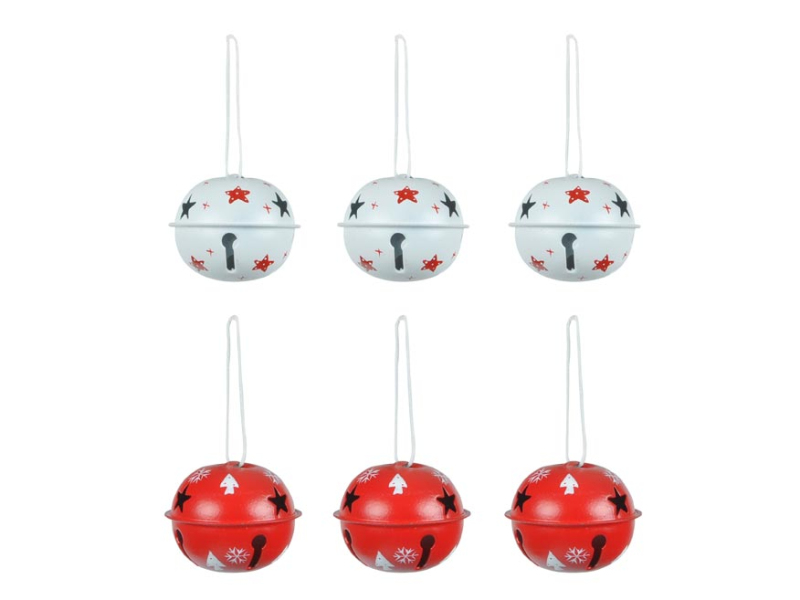 Kancelárske potreby - rolničky kovové červeno-biele 6ks, 5cm CJ-22F98A 8886249