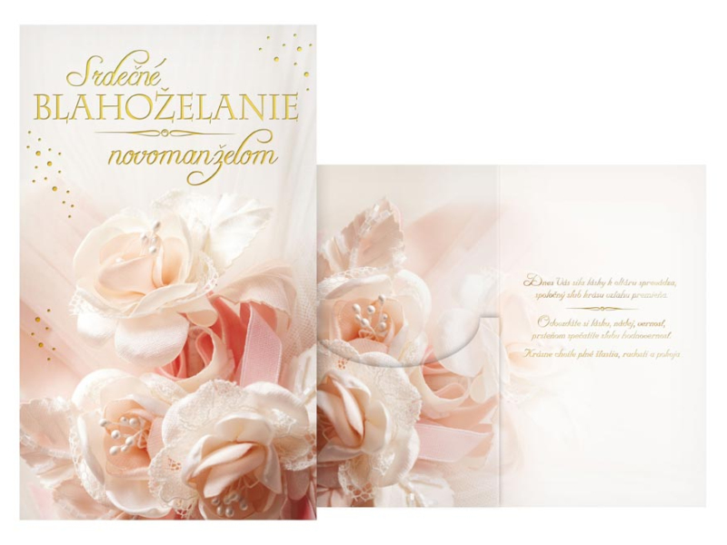 Kancelárske potreby - sK Blahoželanie svadobné s klopou na peniaze M16-124 W PRANI_W_238