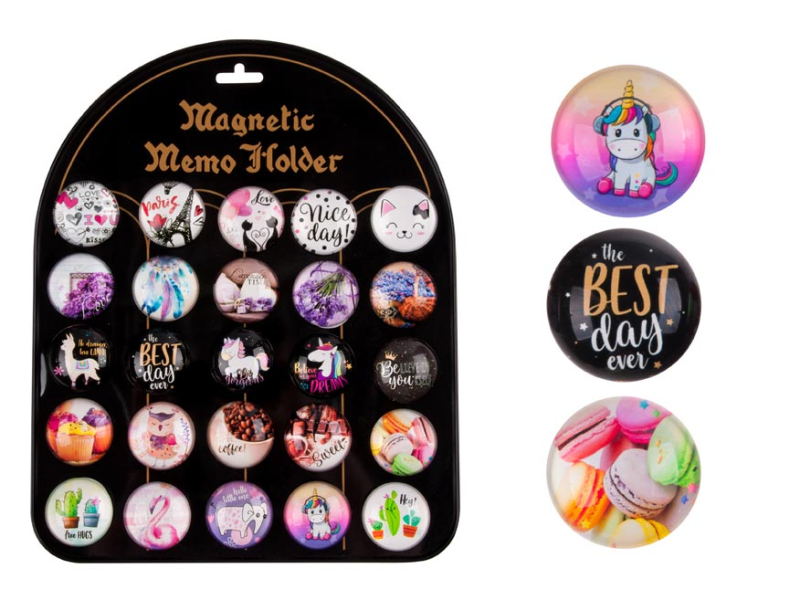 Kancelárske potreby - magnet dekoračný guľatý 3,5cm mix č.8 - teen 4200282